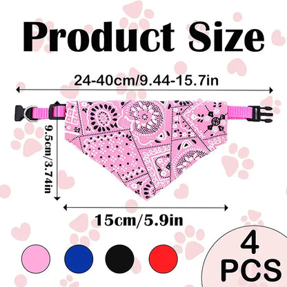 Adjustable Pet Puppy Cat Scarf For Cat Small Medium Large Dogs Bandana Collar Birthday Party Dress Up Pet Accessories