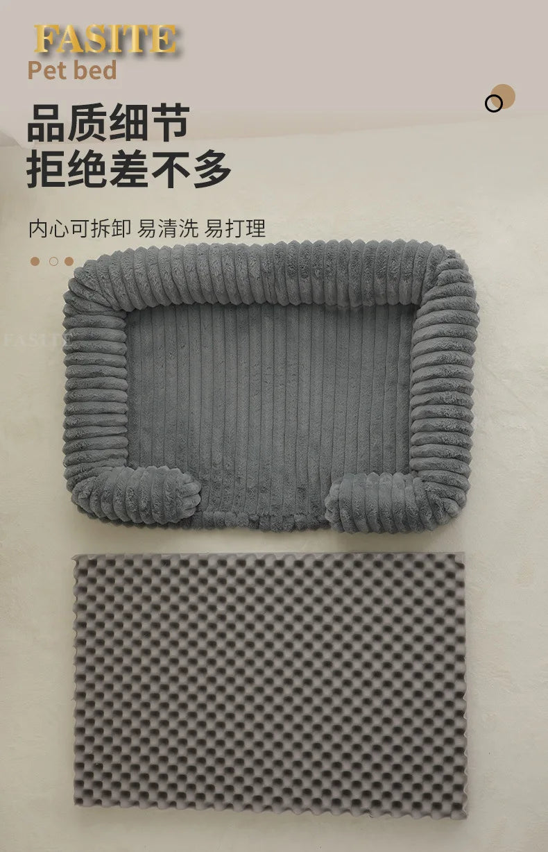 2025 Cross-border new product pet litter winter warm large dog kennel pet mat cat litter dog bed dog mat