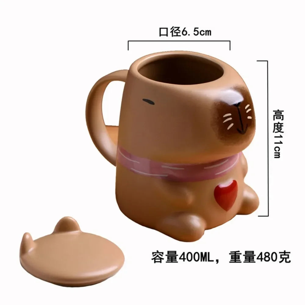 2025 New Ceramic Water Dolphin Cup Capybara Mug Home Breakfast Milk Coffee Mug Cartoon Creative Modeling Cups