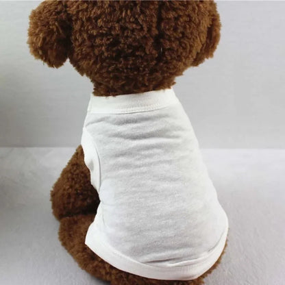 Pure Cotton Dog Shirts Puppy Blank Clothes for Small Medium and Large Dogs Soft Thin T-Shirt  Doggy Vest Cat Bottoming T Shirts