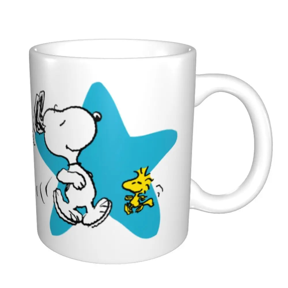 Manga Snoopy Woodstock Cartoon Dog Coffee Mug DIY Customized Ceramic Tea Milk Mug