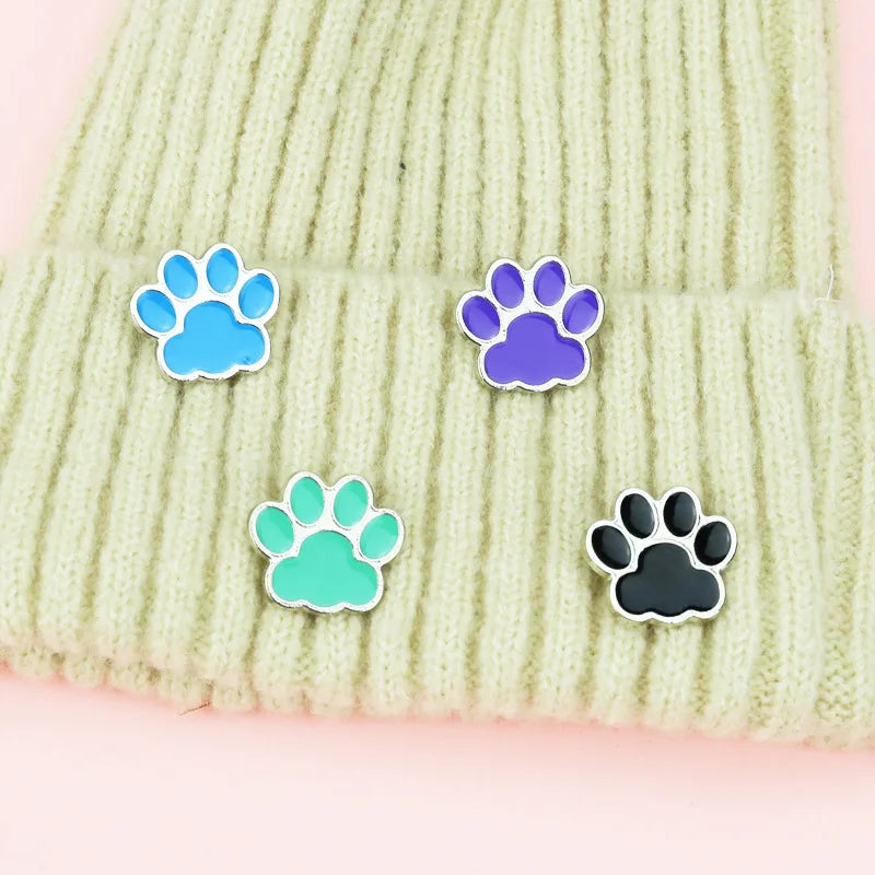 animal muticolor cat dog paw Enamel Pin Brooch Cartoons Badge for Bags Jeans Hoodies Denim Lapel Pin Jewelry Kids Best Gift