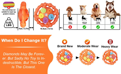 Dog Interactive Toy Colorful Tug Chew Ball with Treat Hiding Ropes, Beef Flavor, Fun Sound Play, Pet Training Stress Relief