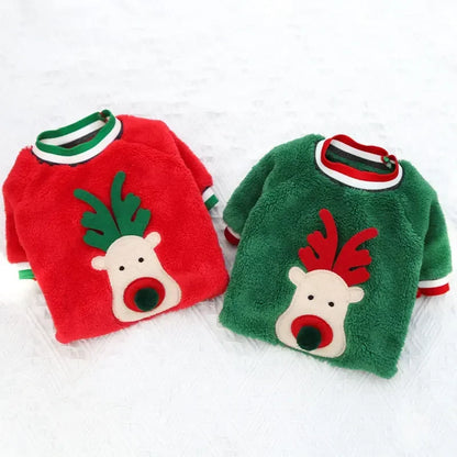 the YULEPAW WINTER COAT - Dog Christmas Clothes, Winter Warm Pet Clothes for Small/Medium Dogs, Elk Santa Claus Dog/Cats Coat Hoodies, Christmas Dogs Costume