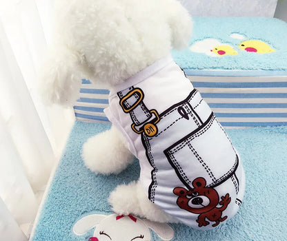 Pet Dog Clothes Cartoon Clothing Puppy Dogs Soft Vests Summer Shirt Casual T-Shirt for Small Pet Supplies