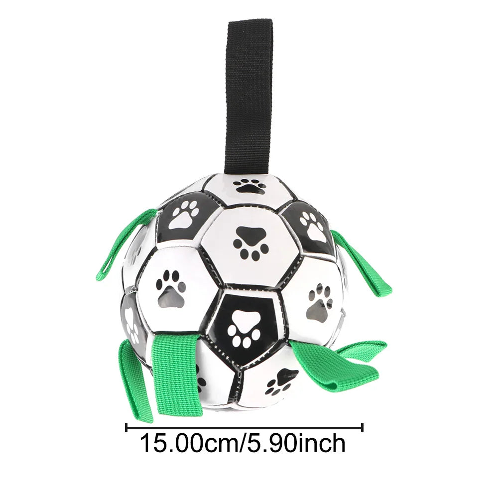 Pets Accessories Dog Bite Chew Balls Interactive Pet Football Toys 15cm Puppy Outdoor Training Soccer With Grab Tabs
