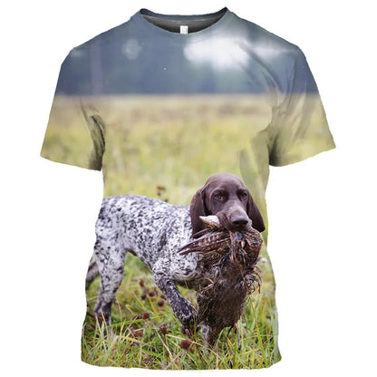 the DUCK HUNTER - Dog Camouflage Hunting T-Shirts Animal 3D Print Men Streetwear Short Sleeve T Shirt Oversized Harajuku Y2k Top Tees Man Clothing