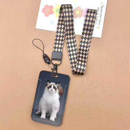 Cat and dog pattern Bank Credit ID Card Student Bus Card Holders Storage Protective Shell Pendant