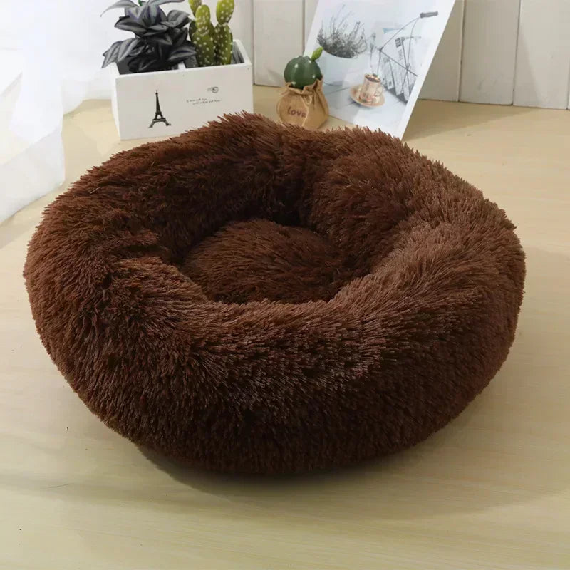 Round  Dogs Bed Cat Bed House Kennel Pet Mats Soft Long Plush Mat Pet Warm Basket Cushion Cats House Sofa Machine Wash Kennel