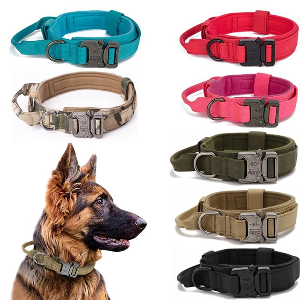 the PATROLPRO COLLAR & LEASH SET - Pet Dog Collar/Leash Set, Nylon Material Durable Dog Collar - Reflective Leash, Pet Tactical Training Dog Collar, Large Dog Leash Set