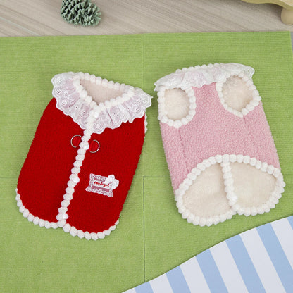 Dog Waistcoat Winter Warm Puppy Clothes for Small and Medium Doggy Pomeranian Chihuahua Vest With Button With D-Ring