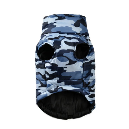 the CAMO COLDFRONT JACKET - Winter Dog Clothes for Medium/Large Dogs, Jacket Waterproof Labrador Coat, Camouflage Print Golden Retriever Outfits, Pet Costume