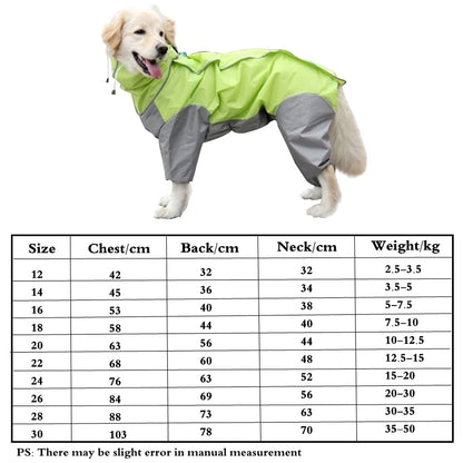 the CAMO-DOG - Large Pet Dog Raincoat, Waterproof Rain Clothes, Jumpsuit for Large/Medium/Small Dogs, Golden Retriever Outdoor Pet Clothing Coat