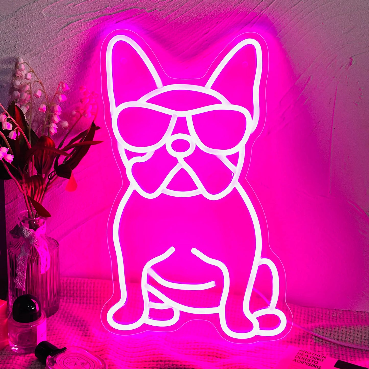 Skateboard Dog Neon Signs LED Neon Light Sign Light Up Neon Signs Wall Decor for Game Room Bedroom HomeBar Living Room kids room