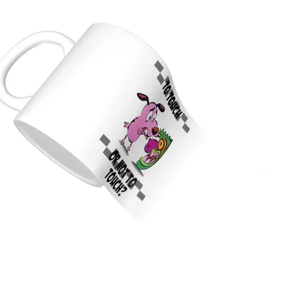 Personalized C-Courage The Cowardly Dog Coffee Mug DIY Ceramic Milk Tea Mug Cup