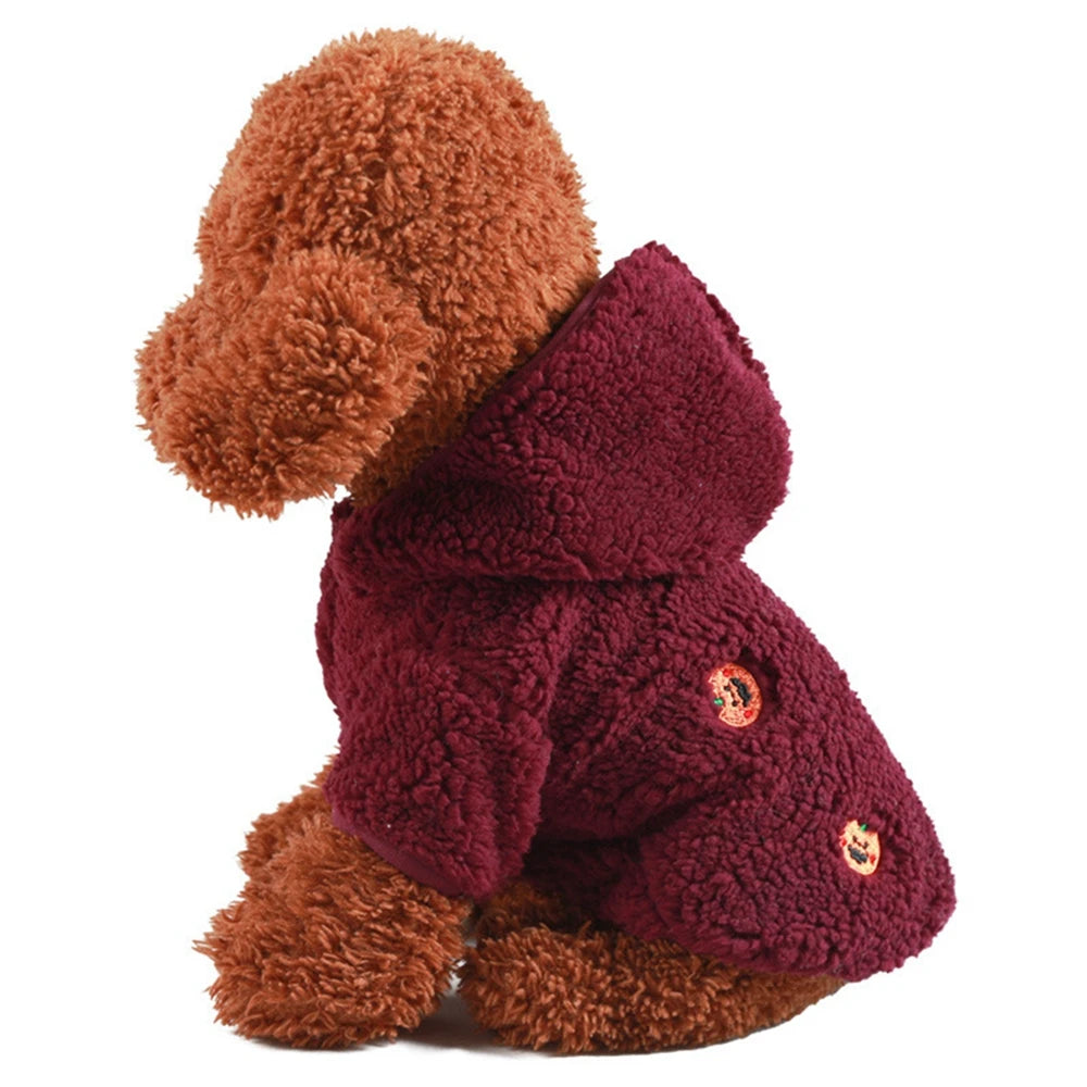 Winter Warm Pet Lamb Velvet Hoodie Clothes Comfortable Dog Coat Suitable Small Dogs Pet Outfits Chihuahua Clothing