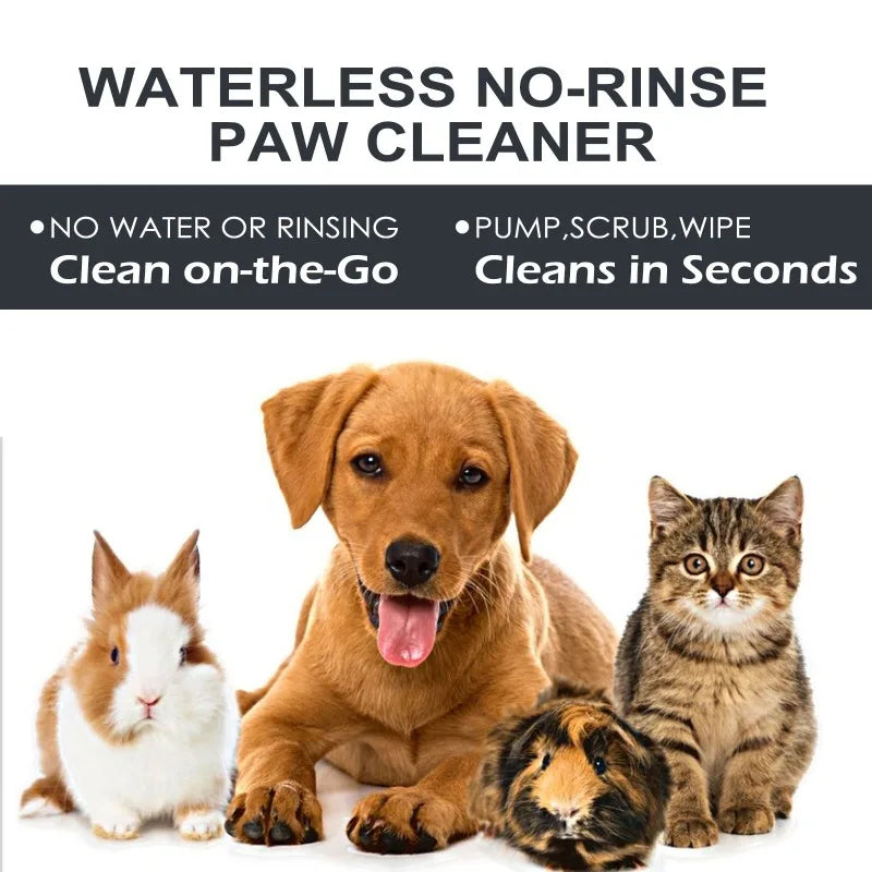the PAW CLEANER - Dog/Cat Feet Cleaner, Pet Foot Cleaner, Foam Rinse-Free Puppy Paw Cleaner, Foam for Cute Cats for Foot Cleaning, Silicone Brush