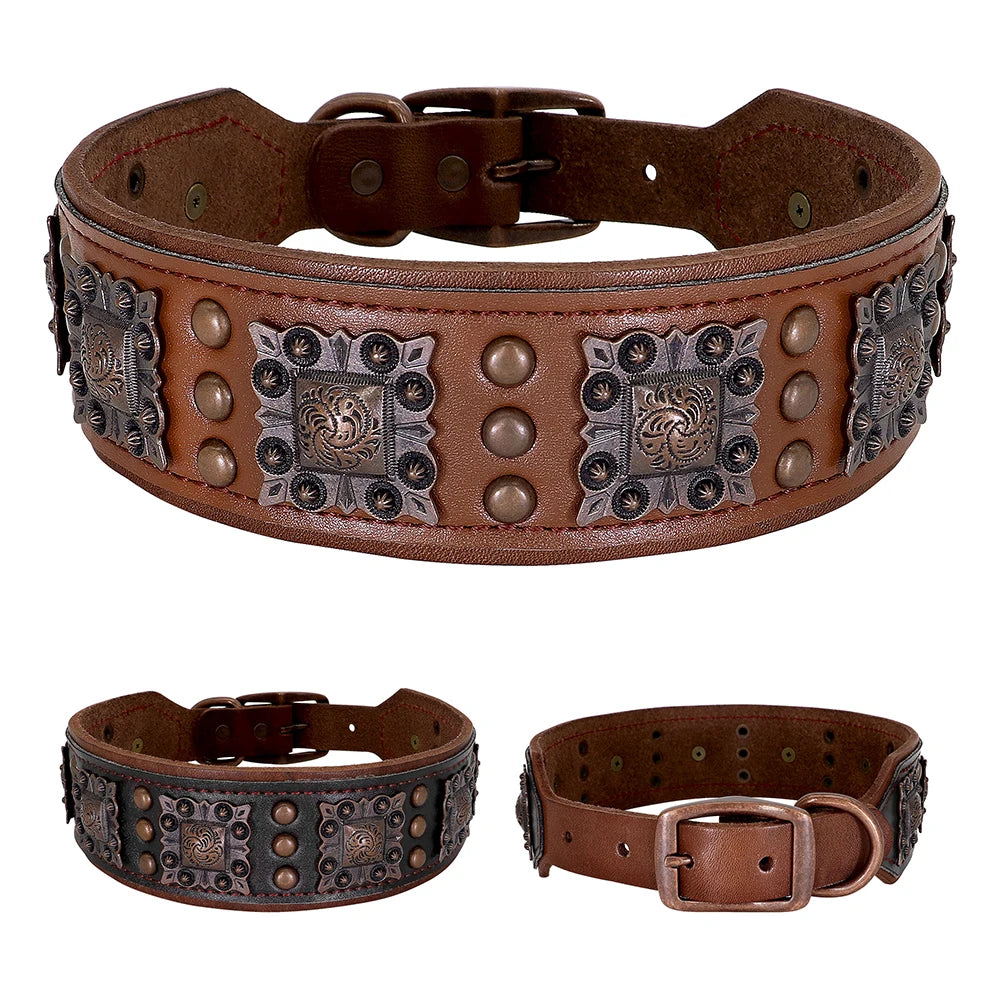 the APEX ARMOR COLLAR - Cool Spiked Dog Collar for Medium/Large Dogs, Genuine Leather, Pitbull Bulldog, Adjustable Pet Accessories, Collars Necklace