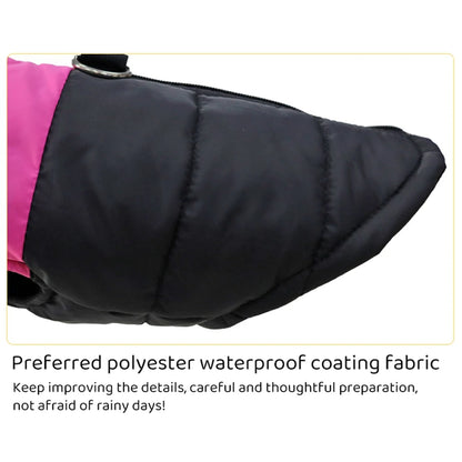 Waterproof Pet Dog Puppy Vest Jacket Winter Warm Dog Clothes Pet Padded Vest Zipper Jacket Coat For Small Medium Large Dogs