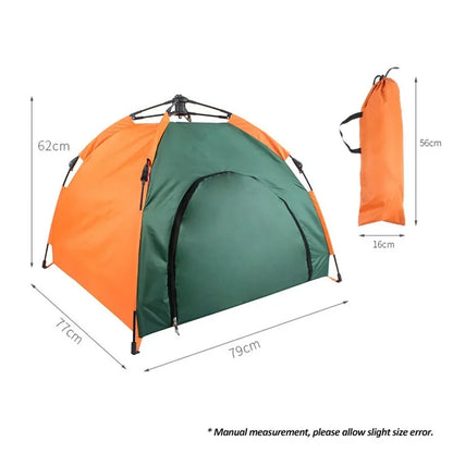 the HAPPY CAMPER - Pet Tent Portable Automatic Folding Teepee, Dog Bed House with Cushion, Easy Assemble Fit Golden Retriever - Husky Outdoor/Indoor