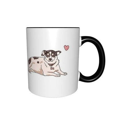 Cute Jack Russell, Sweet Simple Dog Design Mug Funny Ceramic Coffee Cups Tea Mugs Milk Cup Drinkware Gifts for Woman Man