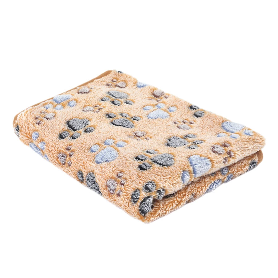 Winter Dog Footprint Blanket Soft And High Quality Flannel Pet Blanket Cat Bath Towel Dog Sleep Blanket Paw Print Pattern PetPad
