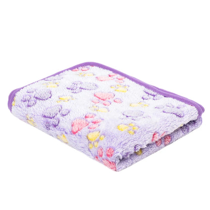 Winter Dog Footprint Blanket Soft And High Quality Flannel Pet Blanket Cat Bath Towel Dog Sleep Blanket Paw Print Pattern PetPad