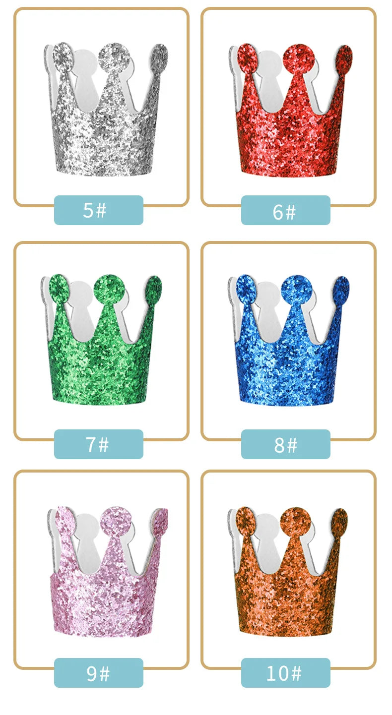 Pet Birthday Hat Glitter Bronzing Dog Crown Birthday Party Cat Dress Up Hat Photo Props