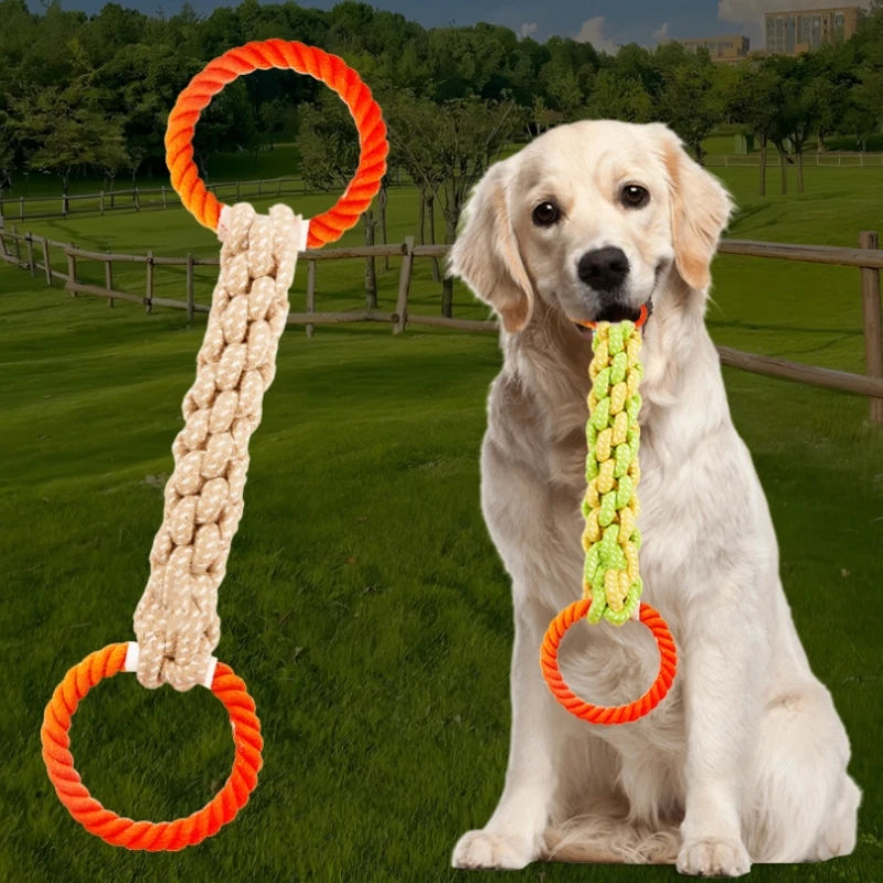 Hand woven pet dog toys for teeth cleaning and chewing pleasure Biting rope dog toys are sturdy bite resistant stress relieving