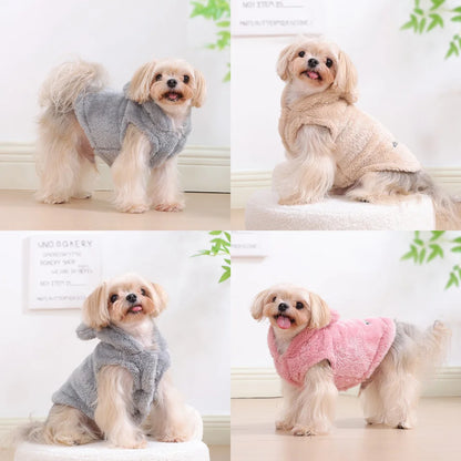 Winter Dog Hooded Clothes For Small Medium Dogs Cat Soft Puppy Rabit Ears Clothing Cute Kitten Costume Chihuahua Pug Pet Outfits