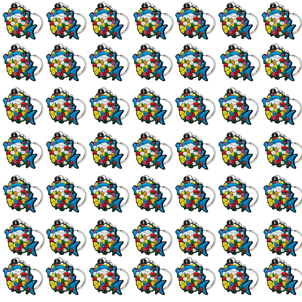 50PCS Cute Animal Keychain knife Ducks Dogs Cats Keyring for Women Men Kids Handbag Cool Car Key Accessories Friends Key Gifts