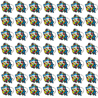 50PCS Cute Animal Keychain knife Ducks Dogs Cats Keyring for Women Men Kids Handbag Cool Car Key Accessories Friends Key Gifts