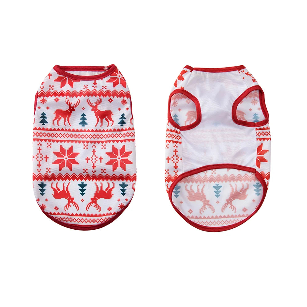 the DEER DREAMS SOFT PET VEST - Cozy Puppy Clothes, Christmas Holiday Soft Pet Vest for Small/Medium Dogs/Cats, Breathable Deer Print Costumes, Yorkshire, Chihuahua