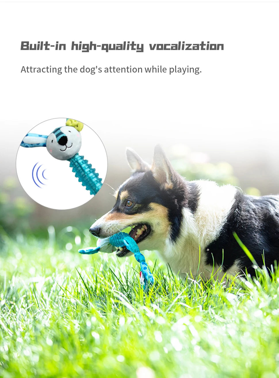 GiGwi Dogs Toys Suppa Puppa Q Series Plush Dog Teething Bite Resistance Molar Plush Rubber Sound Interactive Toy for Pets Puppy