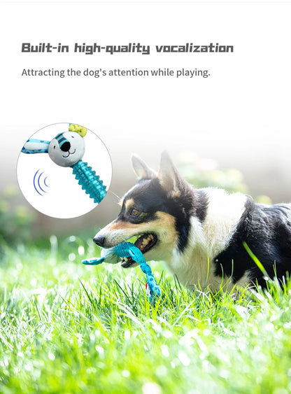 GiGwi Dogs Toys Suppa Puppa Q Series Plush Dog Teething Bite Resistance Molar Plush Rubber Sound Interactive Toy for Pets Puppy