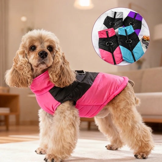 Cozy Puppy Clothes Winter Windproof Jacket Coat Warm Solid Pet Zipper Costumes For Small Medium Dogs Cats French bulldog Outfits