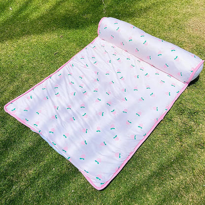 Pet Cooling Mat Ice Silk Cooling Mat with Pillow for Dogs Cats Portable Washable Pet Cooling Blanket, Car Seats, Beds for Summer