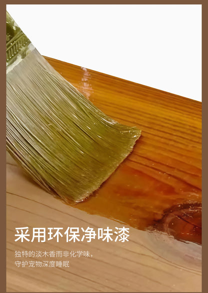 Wooden Pet Tent House - Washable Dog Bed for Small Dogs, Cat House with Removable Cover, Cozy Pet Tent for Indoor/Outdoor Use