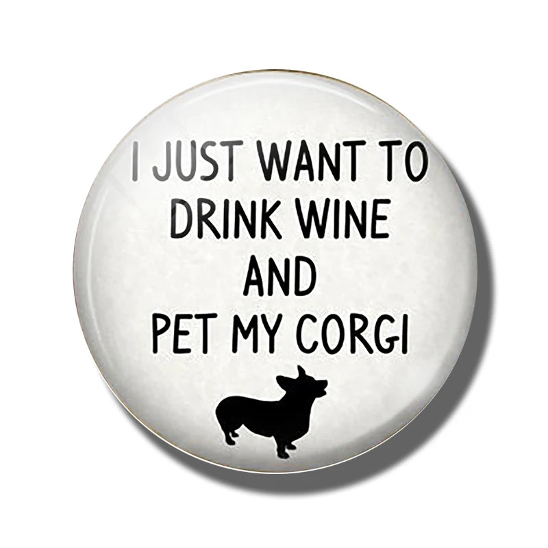 Yellow Brown Dachshund 30MM Fridge Magnet Handmade Weiner Dog Glass DomeRefrigerator Magnets Sticker Cute Animals Kitchen Decor