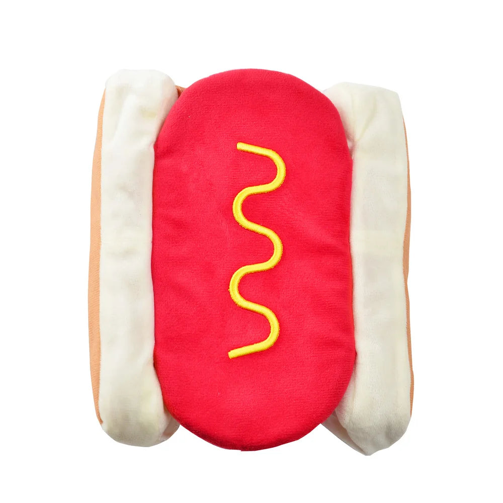 Cute Pet Dog Cosplay Costume Halloween Funny Hot Dog Shape Adjustable Puppy Clothes For Small Medium Dogs Cats Chihuahua Bulldog