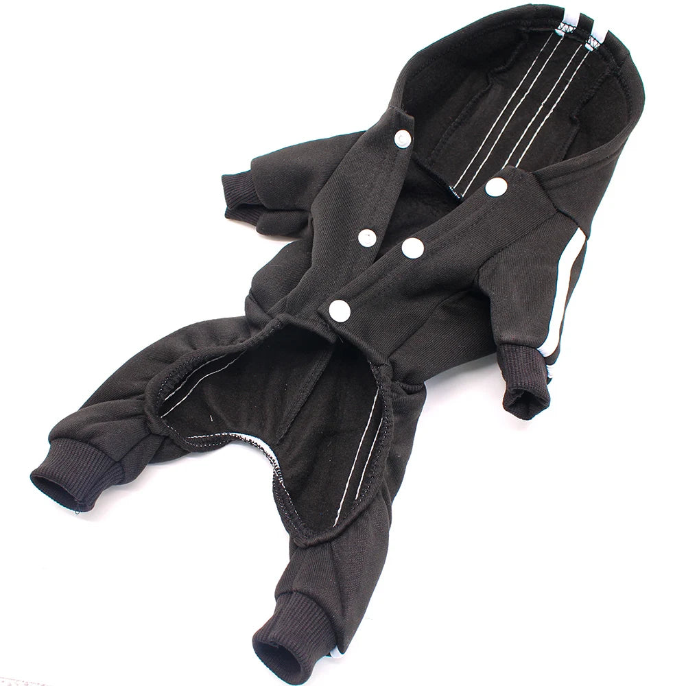 4 Legs Sweatshirt Fashion Stripes Puppy Clothes Soft Warm Pullover Dog Winter Jumpsuit Dog Hoodies for Small Medium Dogs Cats