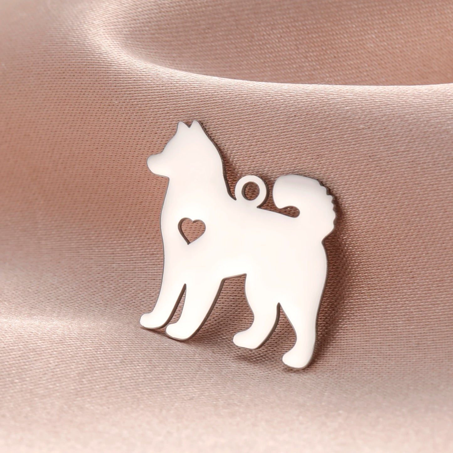 5 pieces/batch Cute Sausage Dog Wolf Pendant Stainless Steel DIY Earrings Bracelet Jewelry Fashion Jewelry Making