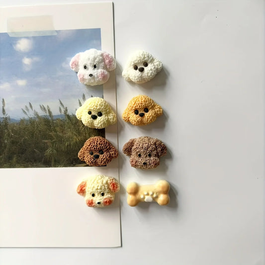 Resin refrigerator stickers of cute little dogs and cats, animal heads with magnets, lovely magnets as gifts and presents.