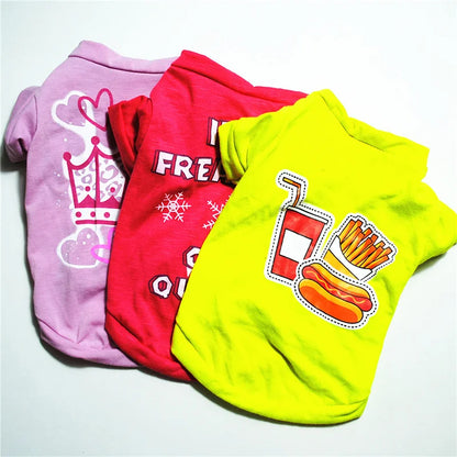 the TINYTAIL COTTON SHIRT - Cheap Cotton Puppy Dog T-Shirt for Small Dogs, Hot Sale Print Pet Clothes, Yorkshire, Pomeranian, Pug, Cat Shirts