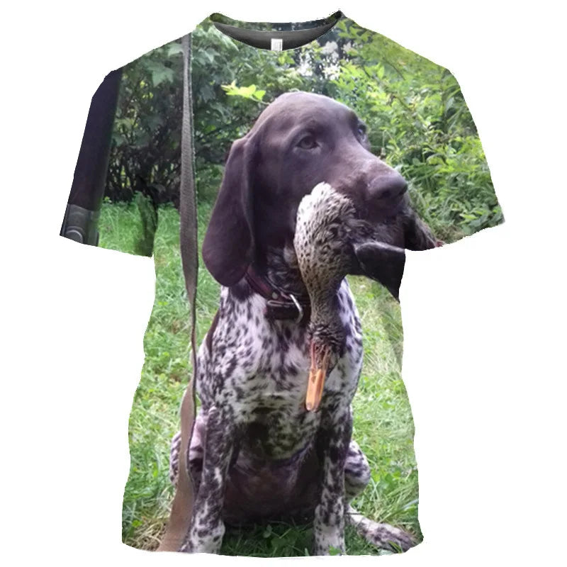the DUCK HUNTER - Dog Camouflage Hunting T-Shirts Animal 3D Print Men Streetwear Short Sleeve T Shirt Oversized Harajuku Y2k Top Tees Man Clothing