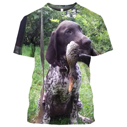 the DUCK HUNTER - Dog Camouflage Hunting T-Shirts Animal 3D Print Men Streetwear Short Sleeve T Shirt Oversized Harajuku Y2k Top Tees Man Clothing