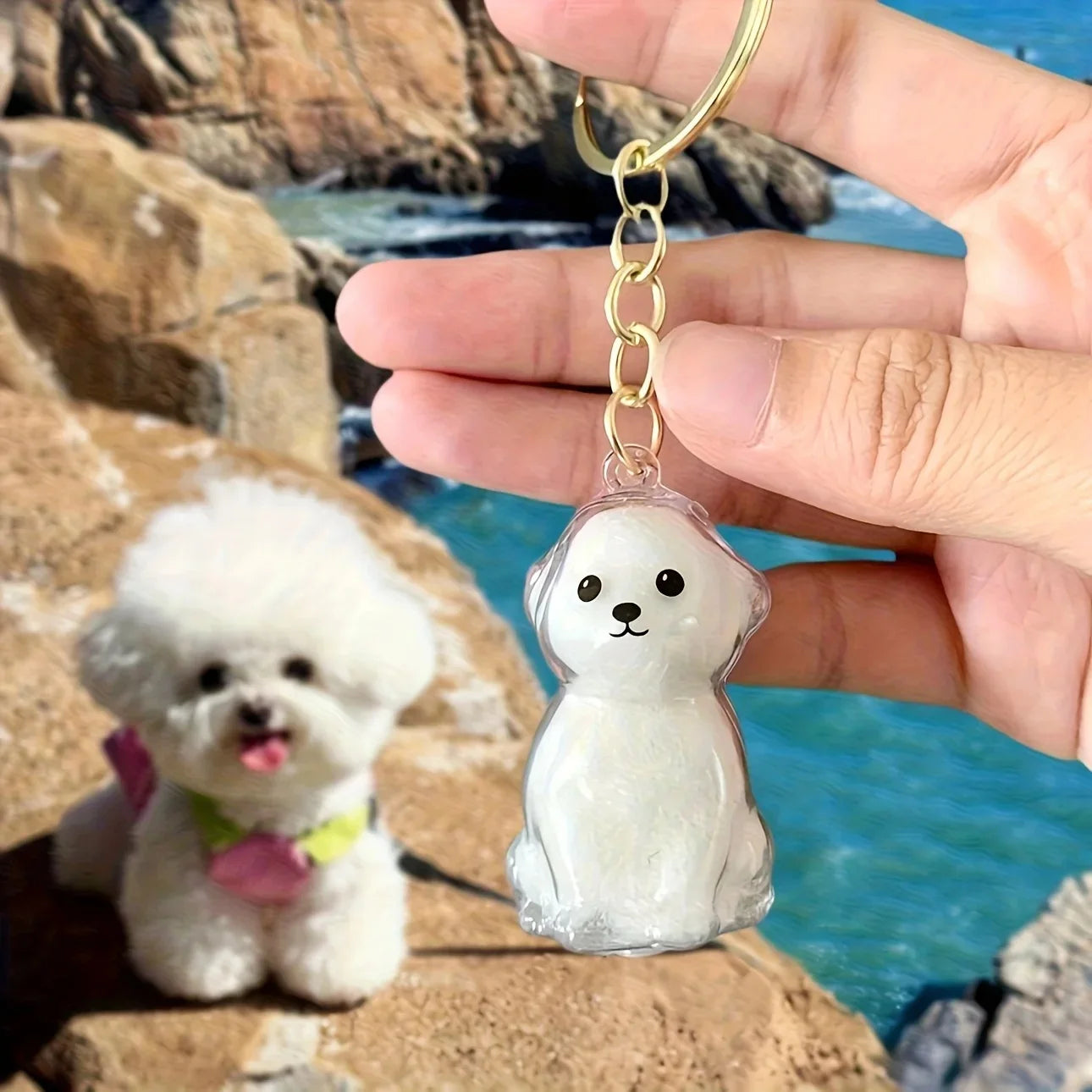 Clear Puppy Hair Memorial Keepsake Capsule Pet's Dog Fur Storage Container Pendant Keychain Decor Pet Lovers Home Display Gifts