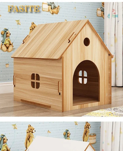 the RED BARN DOGHOUSE - Top Cover Doghouse, Outside Easy Installed Winter Gate Door Window External Entrance Nest, Home Pets Products