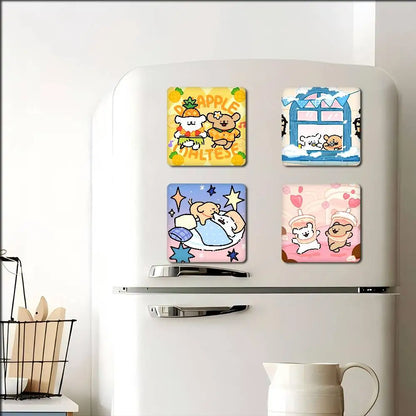 Cute Line Puppies Maltese &Golden Pattern Refrigerator Magnets Personalized Photo Refrigerator Magnets Photo