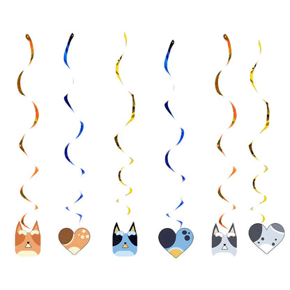 New Cartoon Dog Birthday Party Decoration Setup Boys Children Blue Dogs Party Favor Tableware Plate Napkin Cup Supplies Full Set